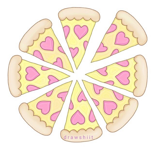 640x608 drawing, hearts, love, overlay, pizza, png, slices, tasty - Tumblr Pizza Drawing