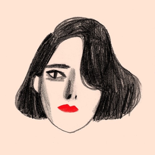 500x500 Illustration Portrait Artists On Tumblr Selfie Sad Girl Mariainesgul - Tumblr Portrait Drawing