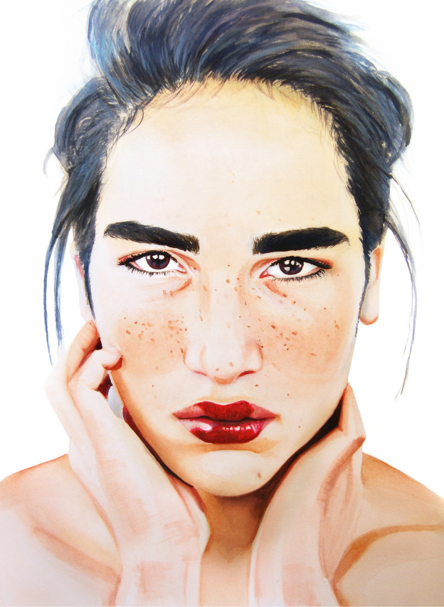 624x854 Marko Obradovic Drawing Portraits Watercolor Paintings - Tumblr Portrait Drawing