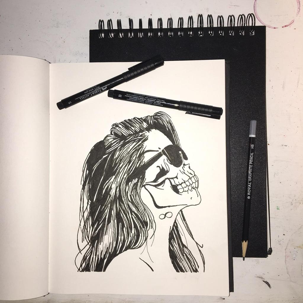 1024x1024 Tumblr Skull Marker Drawing - Tumblr Skull Drawing