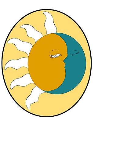 393x550 Sun And Moon Tumblr Drawing Posters - Tumblr Sun Drawing