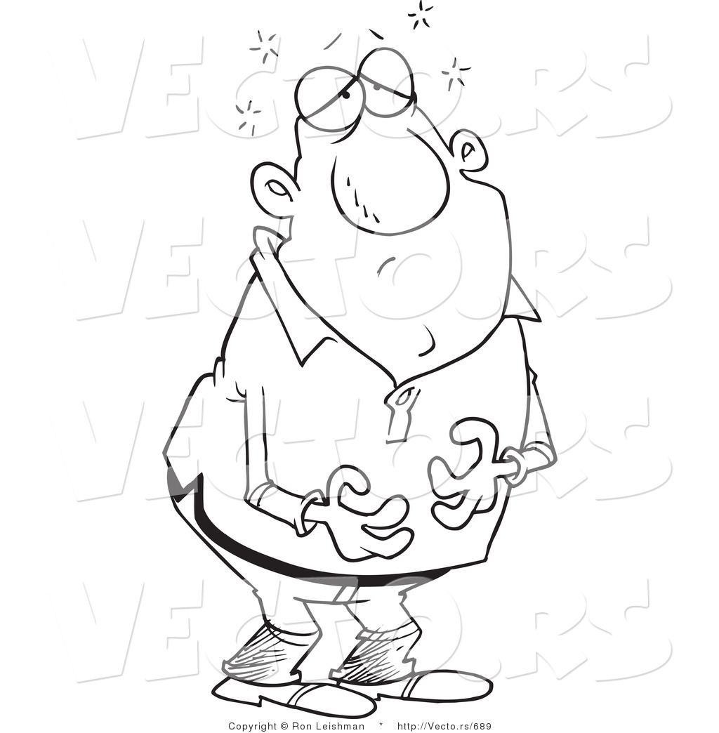 1024x1044 Vector Of A Sick Cartoon Man Tummy Ache - Tummy Drawing