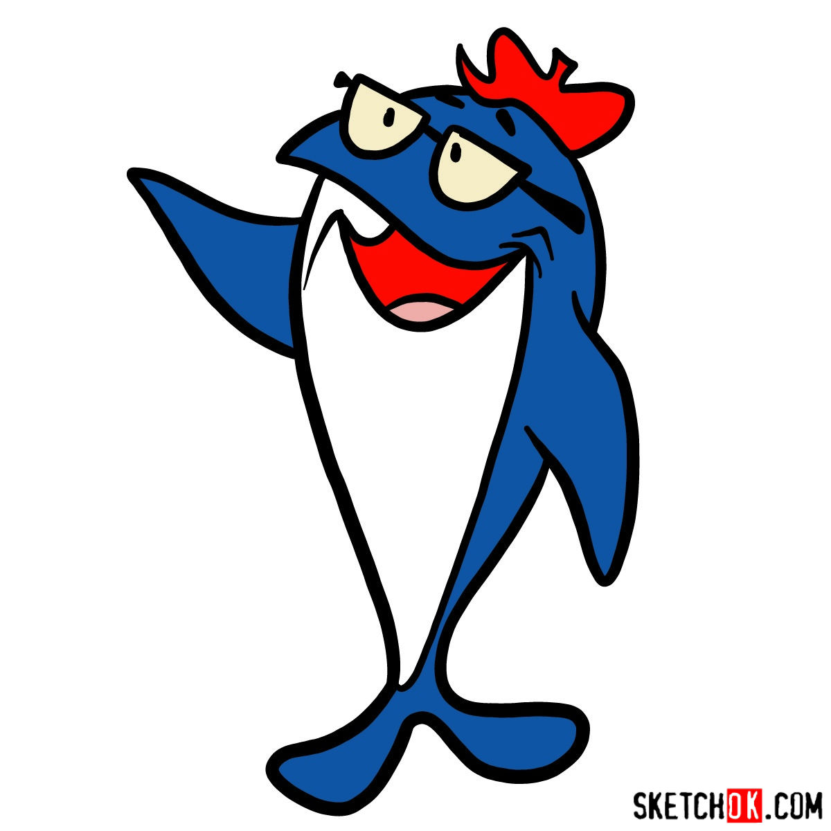 1200x1200 how to draw charlie the tuna - Tuna Drawing