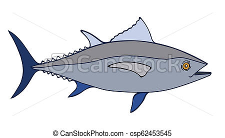 450x276 tuna fish sketch illustration, a hand drawn doodle illustration - Tuna Fish Drawing