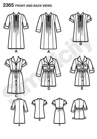 318x456 simplicity tunics pattern - Tunic Drawing