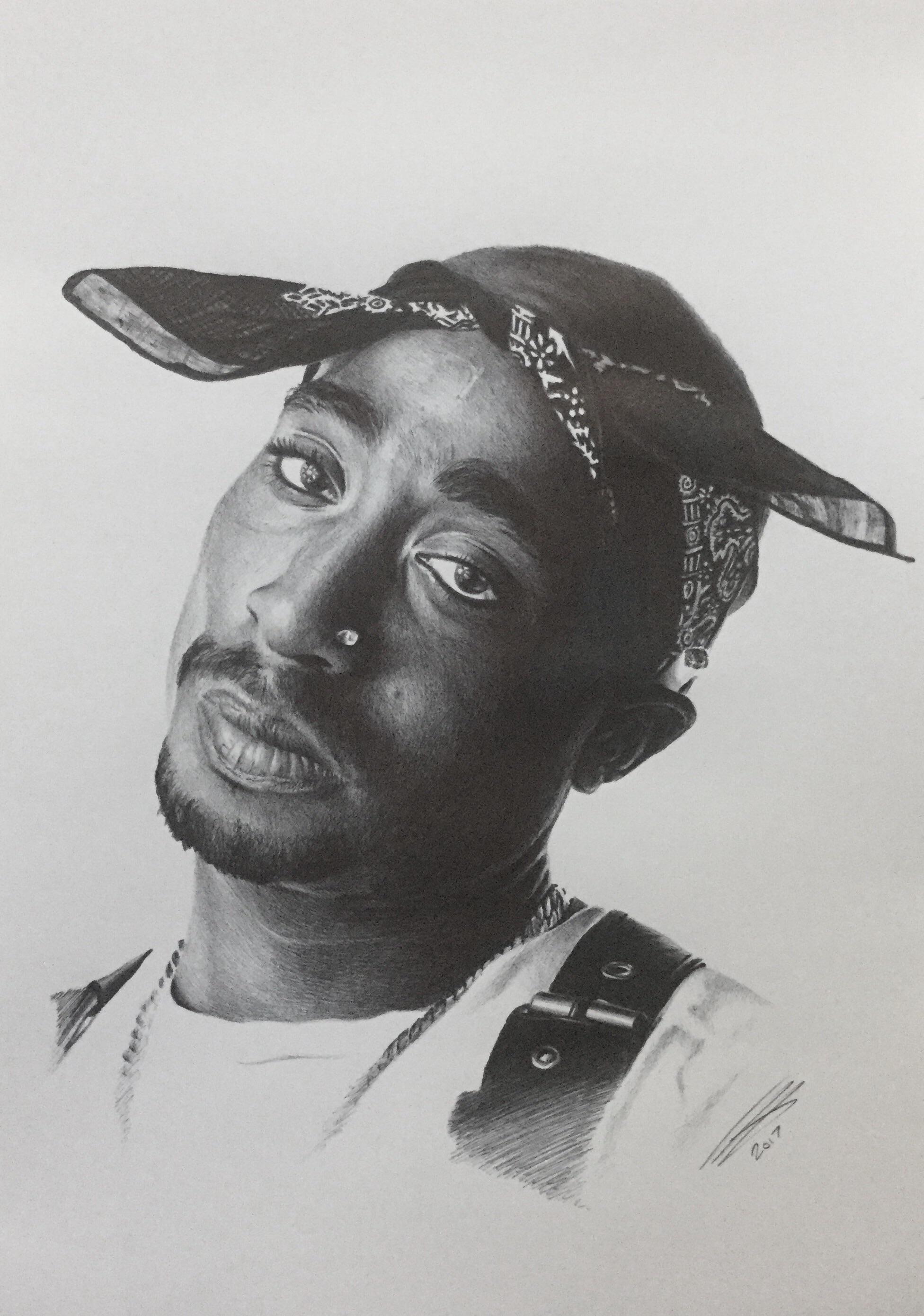 1952x2779 tupac shakur, ballpoint pen, art - Tupac Drawing