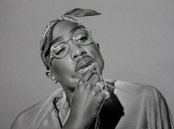 570x422 tupac shakur drawing etsy - Tupac Drawing