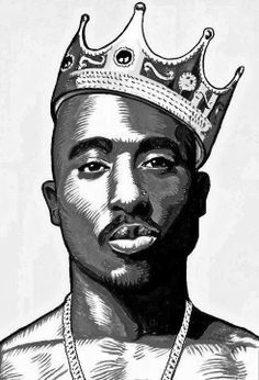 236x346 tupac smalls portrait black white drawing - Tupac Drawing