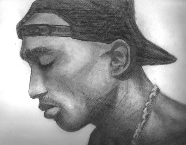 784x615 tupac shakur high quality drawing drawing skill - Tupac Shakur Drawing