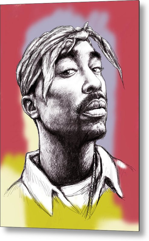 493x799 tupac shakur morden art drawing portrait poster metal print - Tupac Shakur Drawing