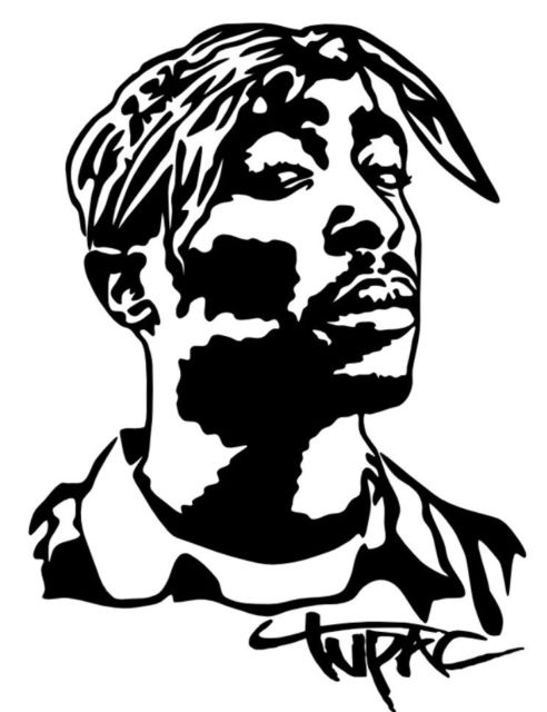 492x640 tupac shakur vinyl decal sticker bumper wall car makaveli hip - Tupac Shakur Drawing