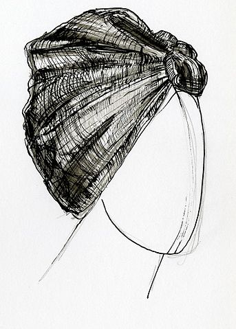 343x479 fileturban - Turban Drawing