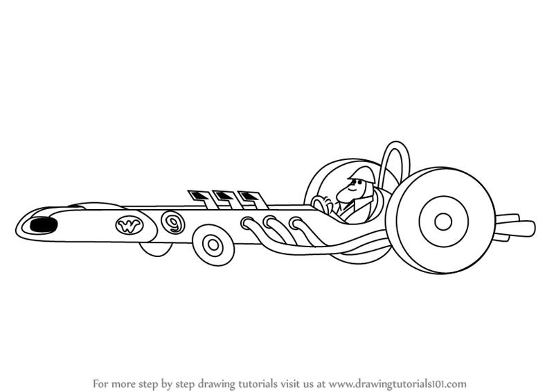 800x566 Learn How To Draw The Turbo Terrific From Wacky Races - Turbo Drawing