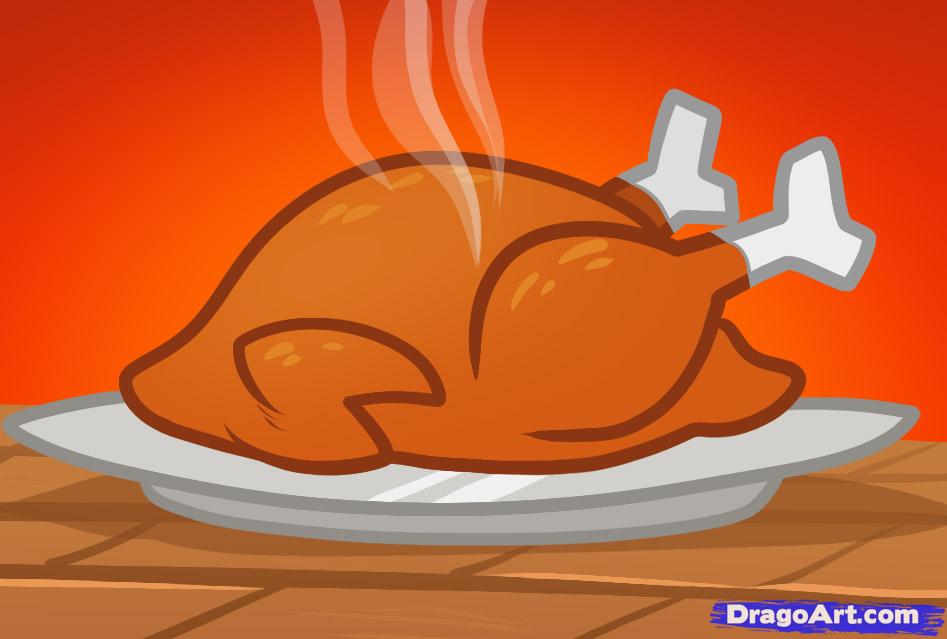 947x639 how to draw a thanksgiving turkey, cooked turkey, step - Turkey Cartoon Drawing