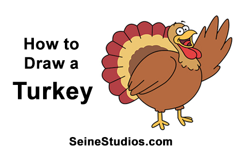 500x315 How To Draw A Cartoon Thanksgiving Turkey - Turkey Cartoon Drawing