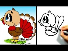 220x165 how to draw a turkey youtube turkey cartoon drawing how to draw - Turkey Cartoon Drawing