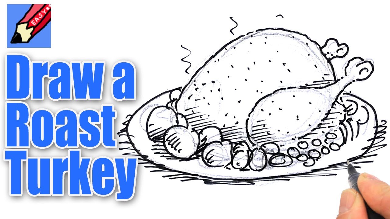 1280x720 drawn meal turkey - Turkey Dinner Drawing