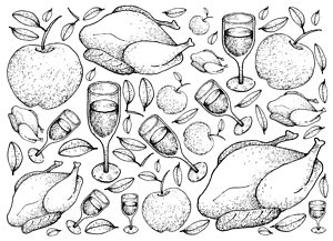300x217 thanksgiving dinner drawings fine art america - Turkey Dinner Drawing