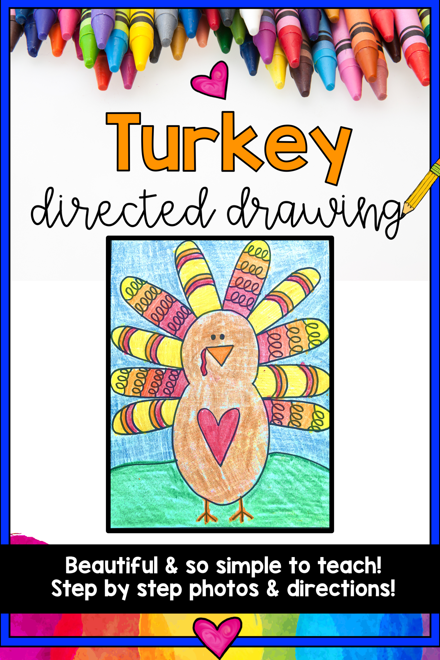 1499x2249 turkey directed drawing thanksgiving november fall - Turkey Directed Drawing