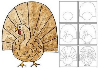 400x278 turkey directed line drawing add designs make more colorf - Turkey Directed Drawing