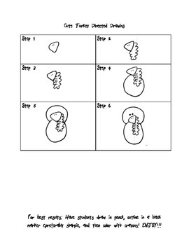 270x350 cute turkey directed drawing - Turkey Directed Drawing