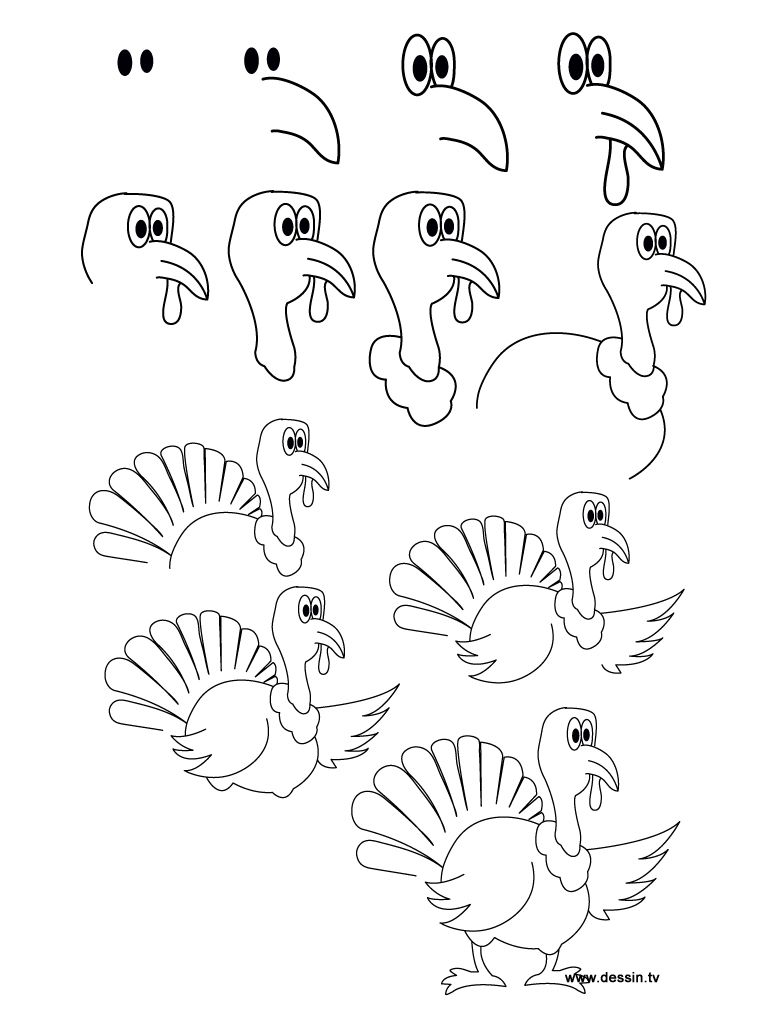 768x1024 Directed Drawing Turkey For Free Download - Turkey Drawing