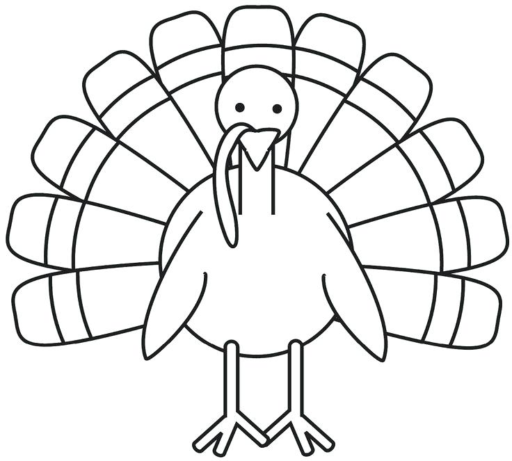 736x663 Coloring Turkey Drawing Pictures Group Printable Coloring - Turkey Drawing