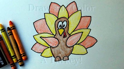 426x240 How To Draw A Cartoon Thanksgiving Turkey - Turkey Drawing Cartoon