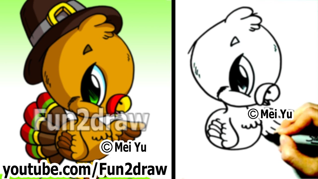 1280x720 How To Draw Thanksgiving - Turkey Drawing Cartoon
