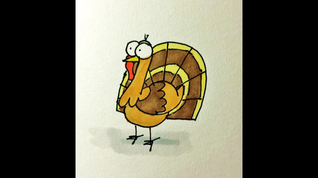 1280x720 How To Draw A Cartoon Turkey - Turkey Drawing Cartoon