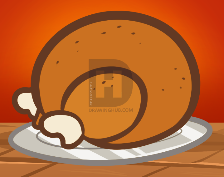 718x566 How To Draw A Thanksgiving Turkey For Kids, Step - Turkey Drawing For Kids