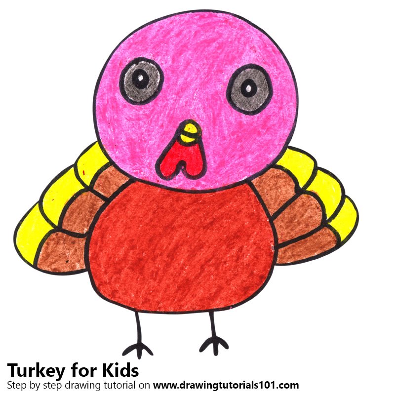 800x800 Learn How To Draw A Turkey For Kids - Turkey Drawing For Kids