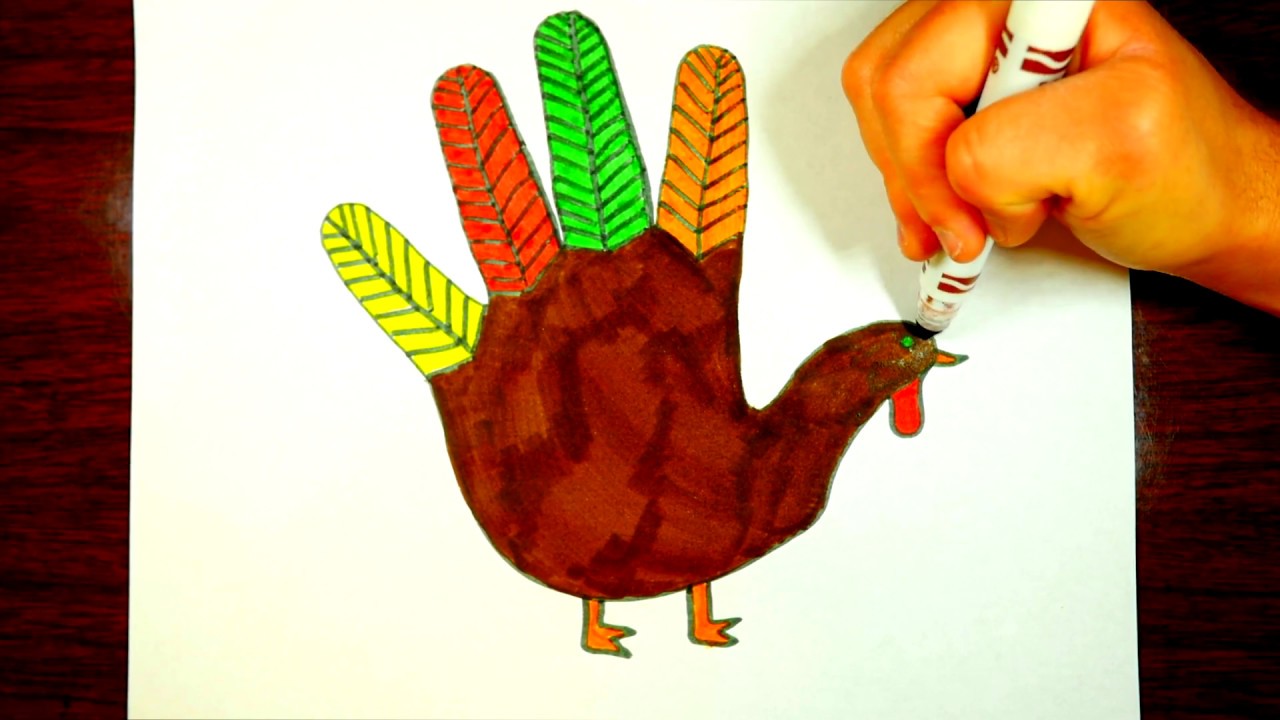 1280x720 Thanksgiving Turkey Drawing For Kids Easy, Step - Turkey Drawing For Kids