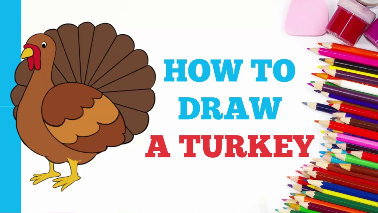 1280x720 turkey drawing for kids and how to draw a turkey in a few easy - Turkey Drawing For Kids