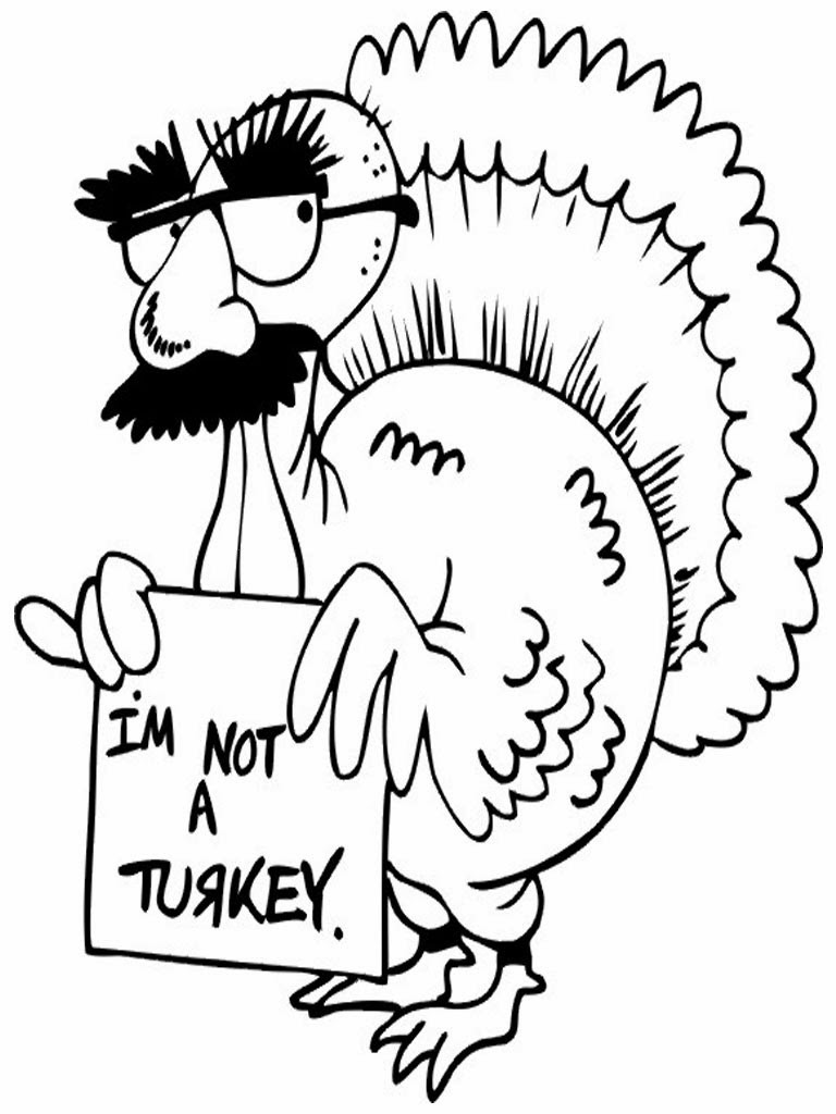 768x1024 funny turkey drawing cute thanksgiving coloring pages - Turkey Drawing For Thanksgiving