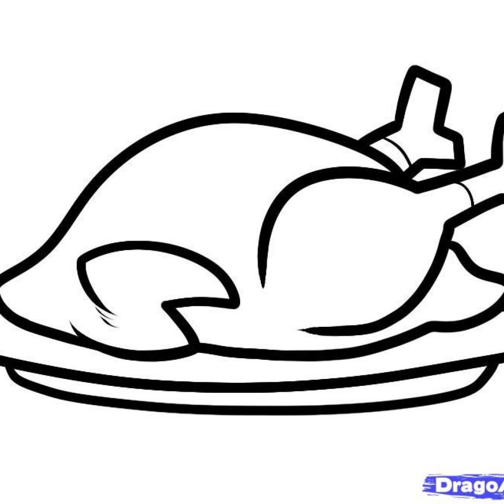 1024x1024 Cooked Turkey Drawing Animal Clipart House Clipart Online Download - Turkey Drawing For Thanksgiving