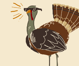 300x250 Thanksgiving Badass Turkey Drawing - Turkey Drawing Images