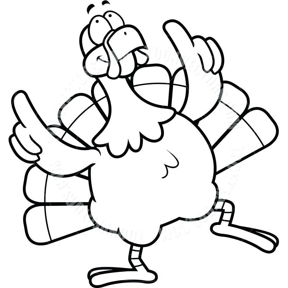 940x940 Coloring - Turkey Drawing Outline