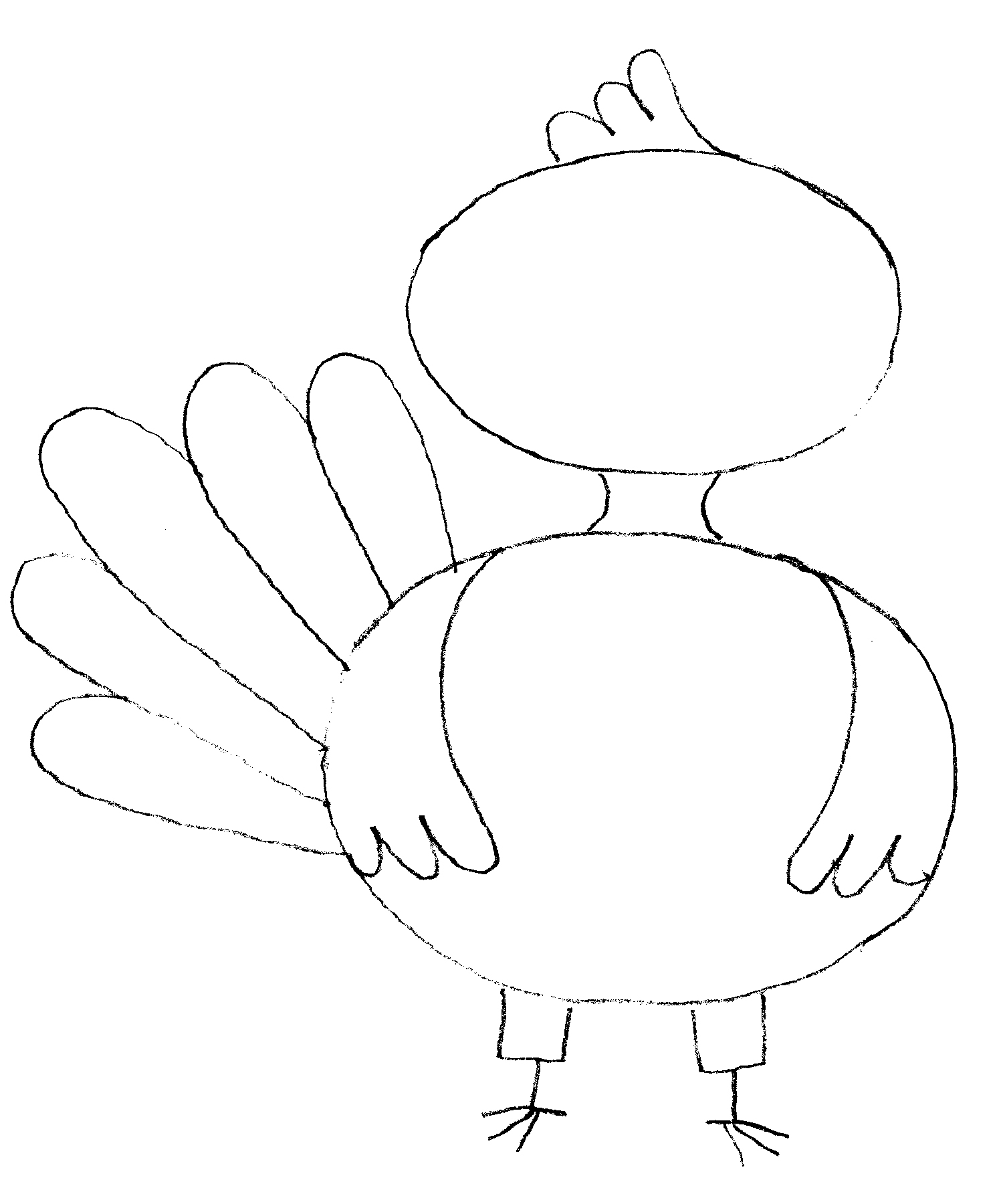 1500x1800 How To Draw A Turkey - Turkey Drawing Pictures
