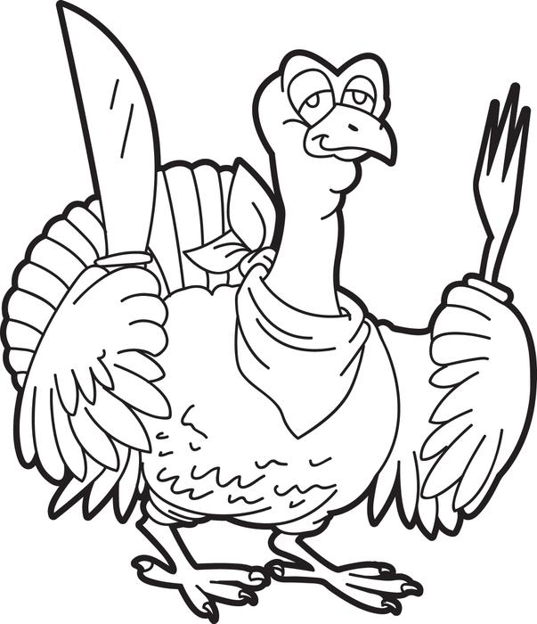 603x700 Color Turkey Drawing - Turkey Drawing Pictures