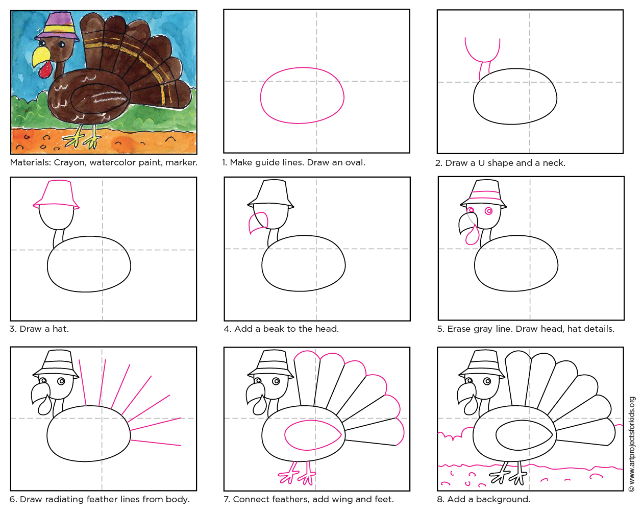 1258x1007 Draw A Cartoon Turkey Draw A Cartoon Turkey Art Projects - Turkey Drawing Pictures Kids