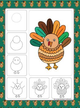 261x350 thanksgiving turkey directed drawing kids crafts directed - Turkey Drawing Pictures Kids