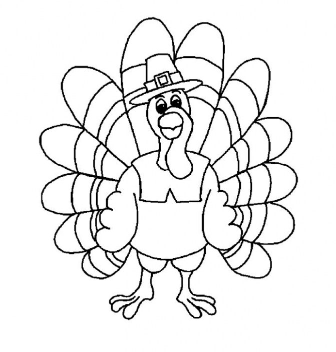 671x703 Turkey Head Coloring - Turkey Drawing Pictures Kids