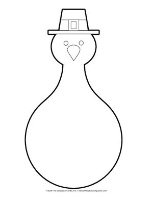 300x388 Turkey Template Printable - Turkey Drawing Template