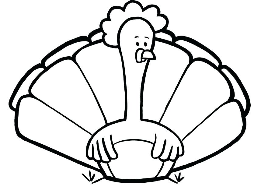 835x624 Turkey To Color - Turkey Drawing To Color