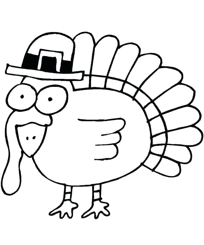 670x804 color turkey picture cute turkey coloring pages funny thanksgiving - Turkey Drawing To Color