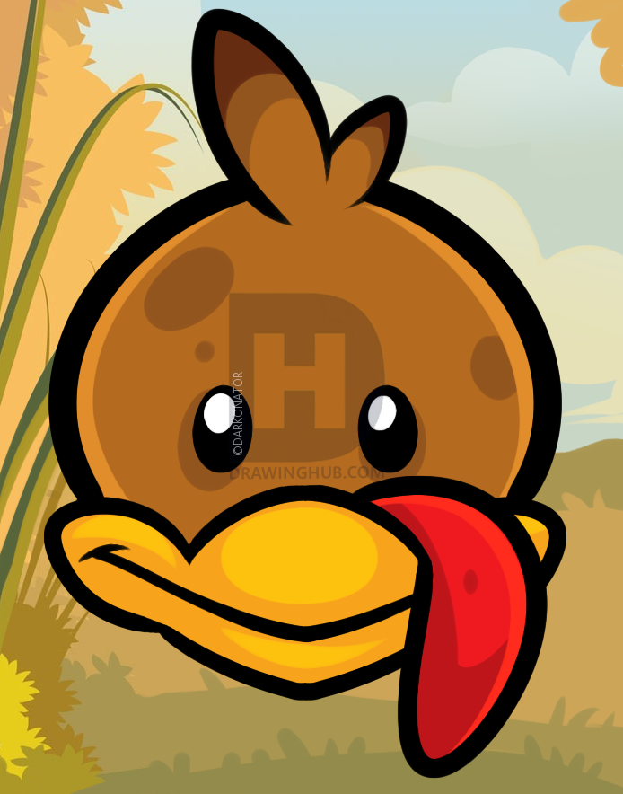 694x884 How To Draw A Turkey Face, Step - Turkey Face Drawing