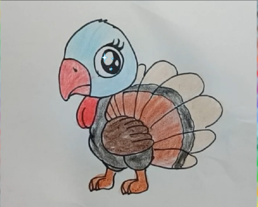 370x297 How To Draw A Cartoon Turkey Face Archives - Turkey Face Drawing