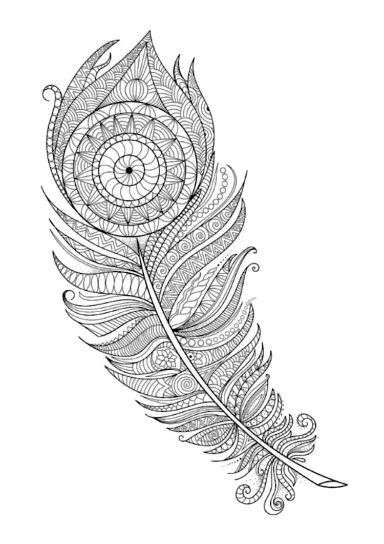 750x1061 Turkey Feathers Coloring Pages - Turkey Feather Drawing