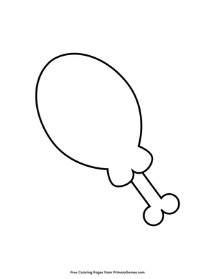 309x400 turkey leg coloring - Turkey Leg Drawing